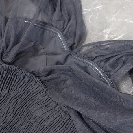 SHEER OFF SHOULDER BUSTIE(BLACK)