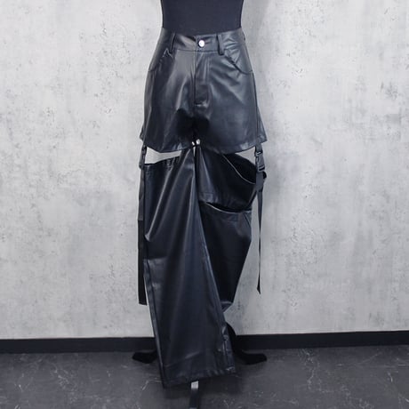 GARTER LEATHER  PANTS