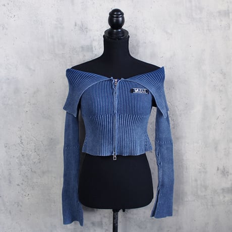 OFF SHOULDER KNIT(BLUE)
