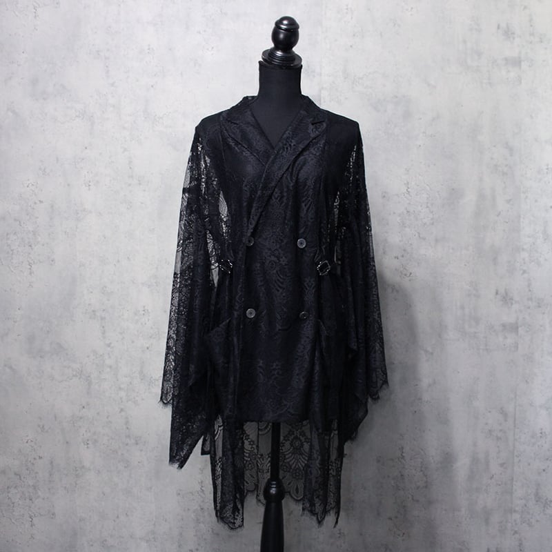 ジャケット・アウター philme over lace jacket Camellia LACE KIMONO JACKET(BLACK) | CuLLt