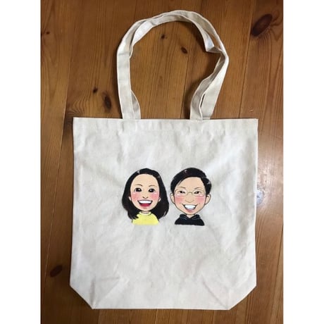 似顔絵屋tomomi の似顔絵キャンバストートバック（Mサイズ）