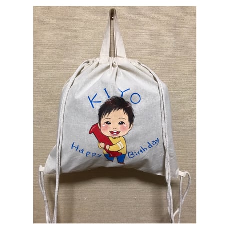 似顔絵屋tomomi の似顔絵一升餅リュック