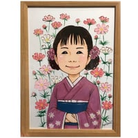 似顔絵屋tomomi の似顔絵A4イラストボード（額入）