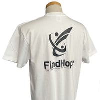 メインロゴがビッグにプリント!!FindHope(ファインドホープ)_男女兼用_バック_メインロゴ１_半袖Ｔシャツ【ホワイト】_FH008
