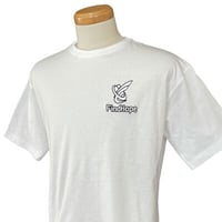 シンプルな大人のファッション!!FindHope(ファインドホープ)_男女兼用_ビッグシルエット_半袖Ｔシャツ_ロゴ刺繍【ホワイト】_FH002