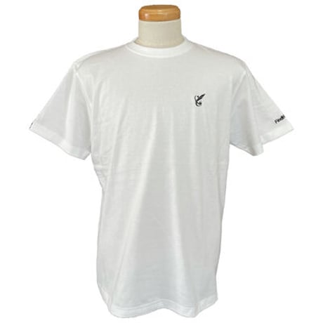 シンプルな大人のファッション!!FindHope(ファインドホープ)_男女兼用_半袖Ｔシャツ_ロゴ刺繍２【ホワイト】_FH006