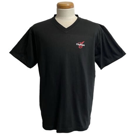 背中にメッセージがプリントされた一枚!!FindHope(ファインドホープ)_男女兼用_Ｖネック半袖Ｔシャツ【ブラック】_FH018