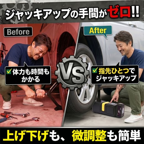 コードレスでどこでも使える！ハンディ電動ジャッキ