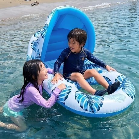 水上遊具シリーズ 水上ソファー 水上でのんびり楽しめるサンシェード付き