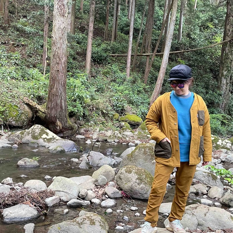 一ニのガバット　オリーブグリーン ノーカラージャケット quaranciel:〈手洗い可能〉ノーカラー ポケット ニット