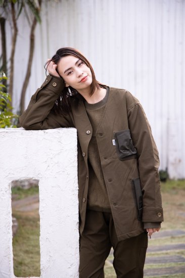 撥水ストレッチ ノーカラーカバーオール NO COLLAR COVERALL JACKET