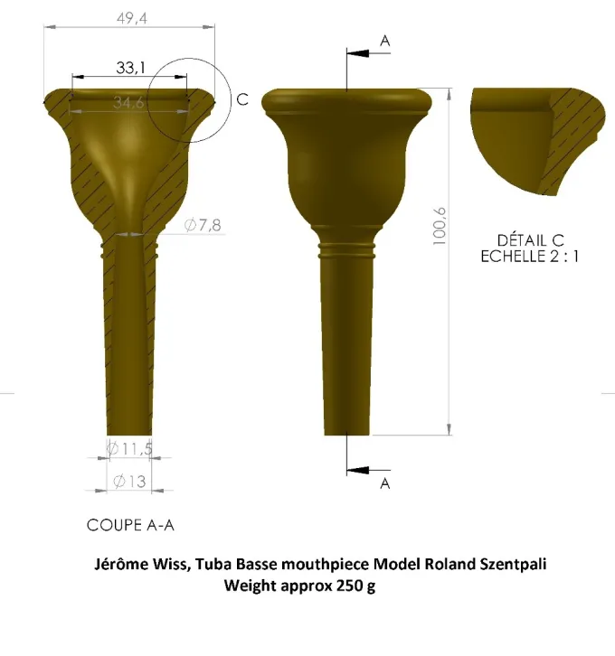 Jerome Wiss Tubaマウスピース | TUBAMANPlus