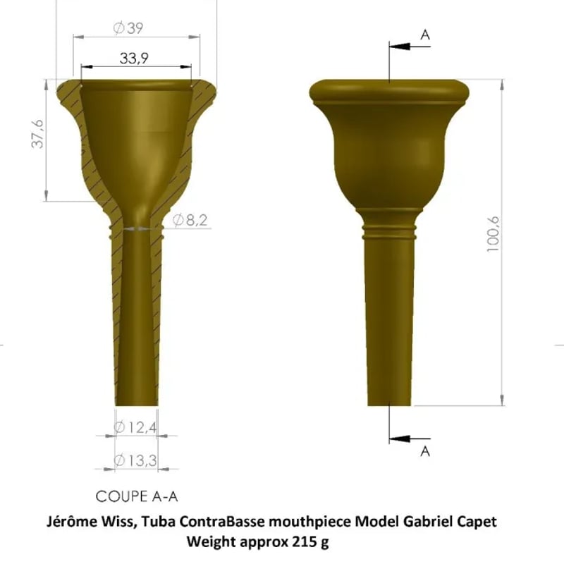 チューバマウスピース Jerome Wiss R. Szentpali CB チューバマウスピース Jerome Wiss R. Szentpali CB - メルカリ