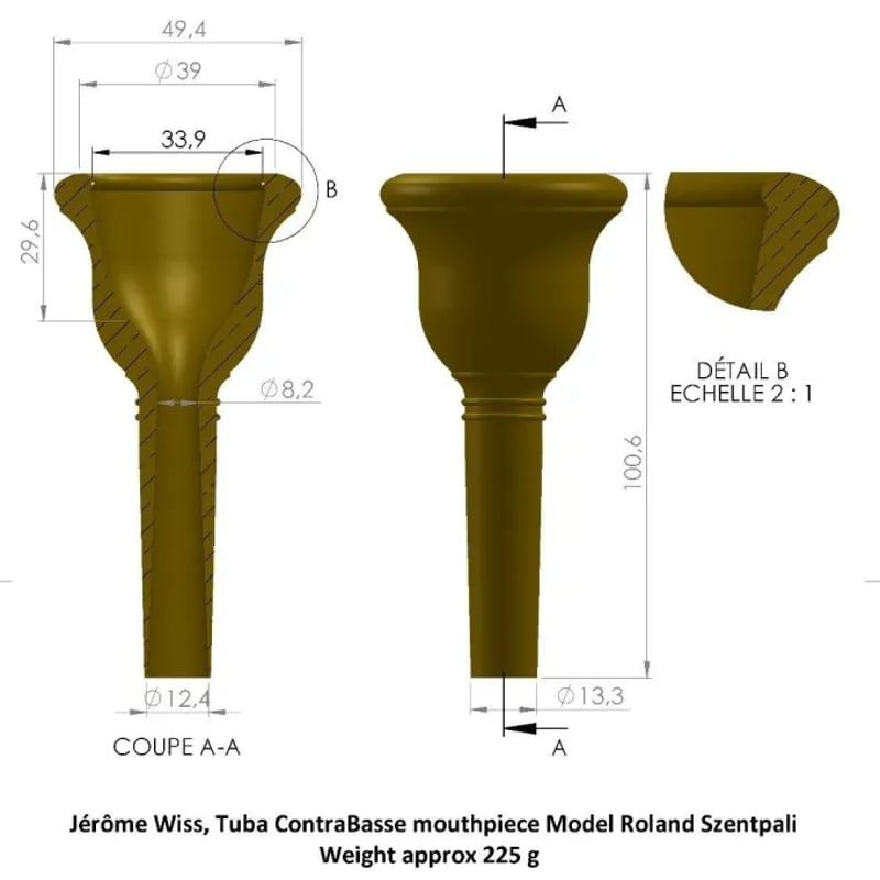Jerome Wiss Tubaマウスピース | TUBAMANPlus
