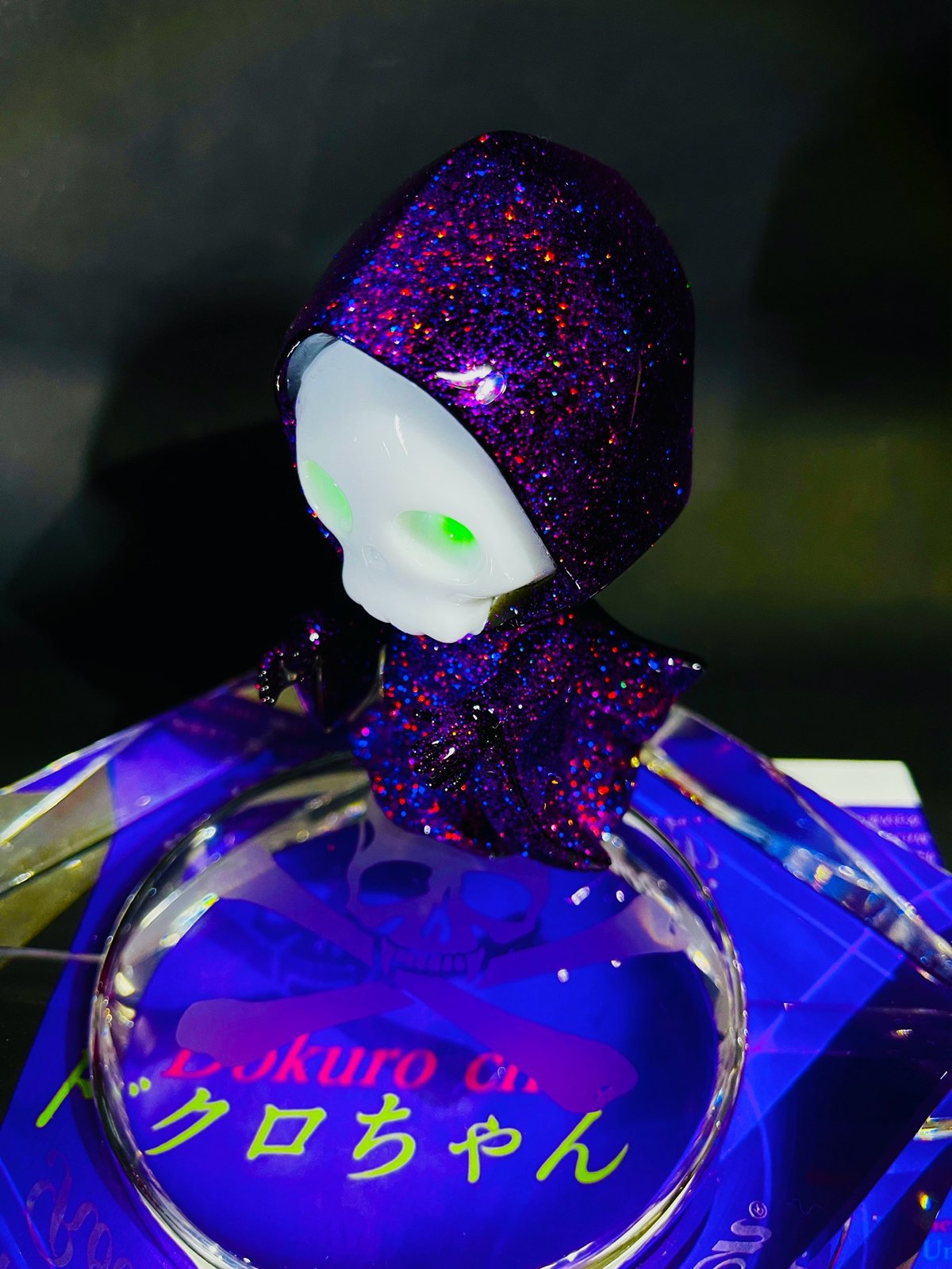 ドクロちゃん　青紫ラメ　梅ZAWAソフビ ドクロちゃん 青紫 | 梅ZAWA ソフビ