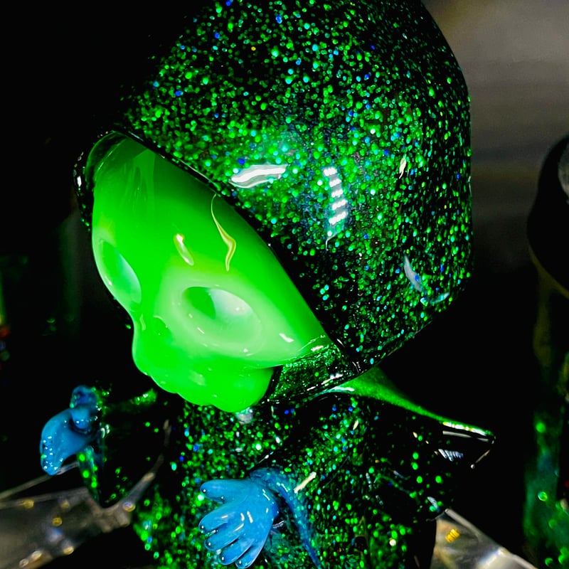 F35エメラルドグリーン ドクロちゃん ソフビ フィギュア骸骨髑髏頭蓋骨