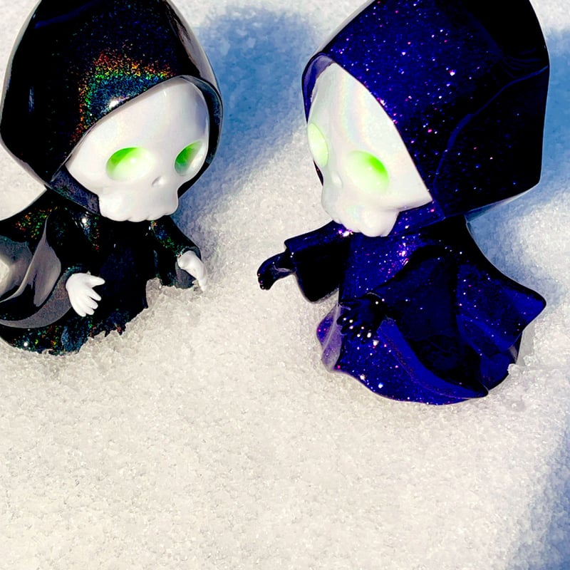 ドクロちゃん　青紫ラメ　梅ZAWAソフビ ドクロちゃん 青紫 | 梅ZAWA ソフビ