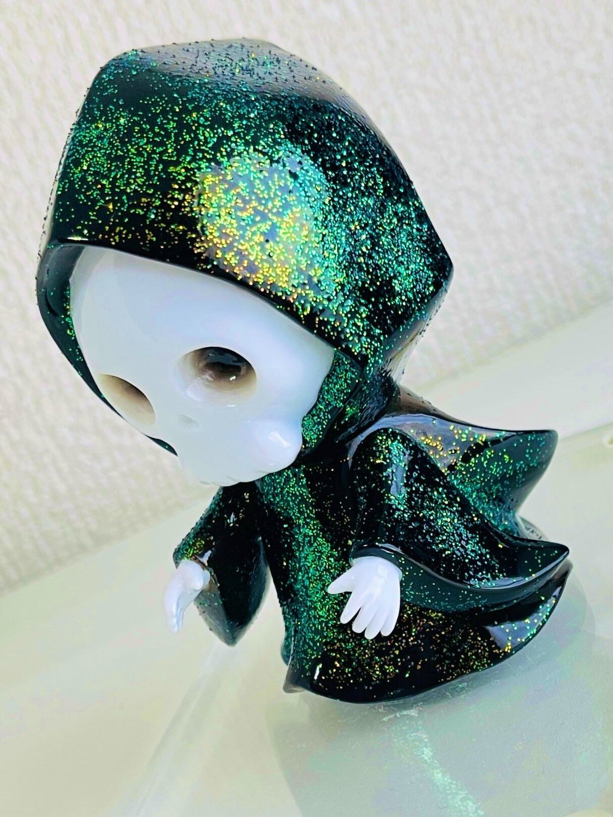 ドクロちゃん キラキラグリーン 骸骨 髑髏 スカル ガイコツ 死神 幽霊