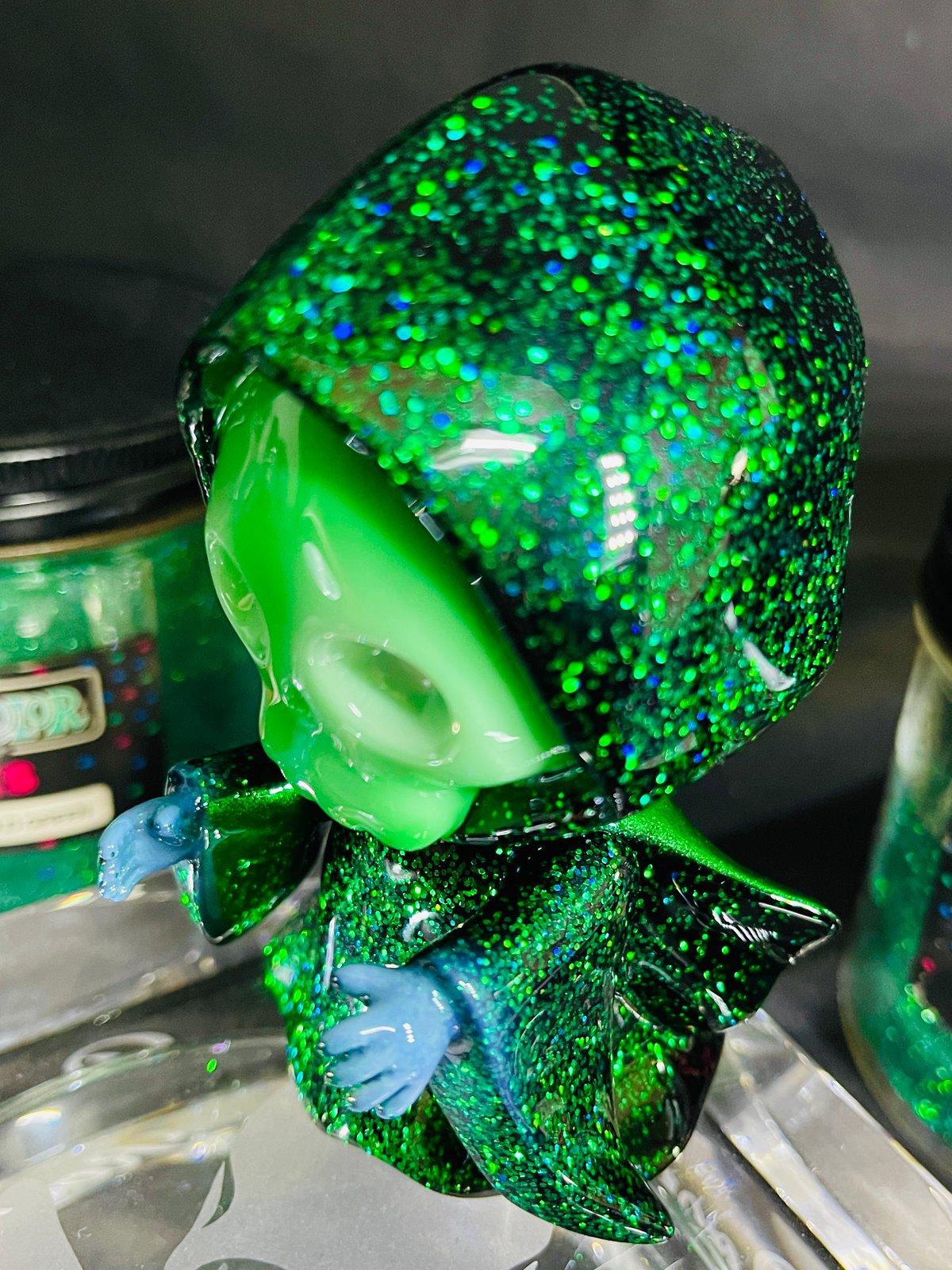 F35エメラルドグリーン ドクロちゃん ソフビ フィギュア骸骨髑髏頭蓋骨