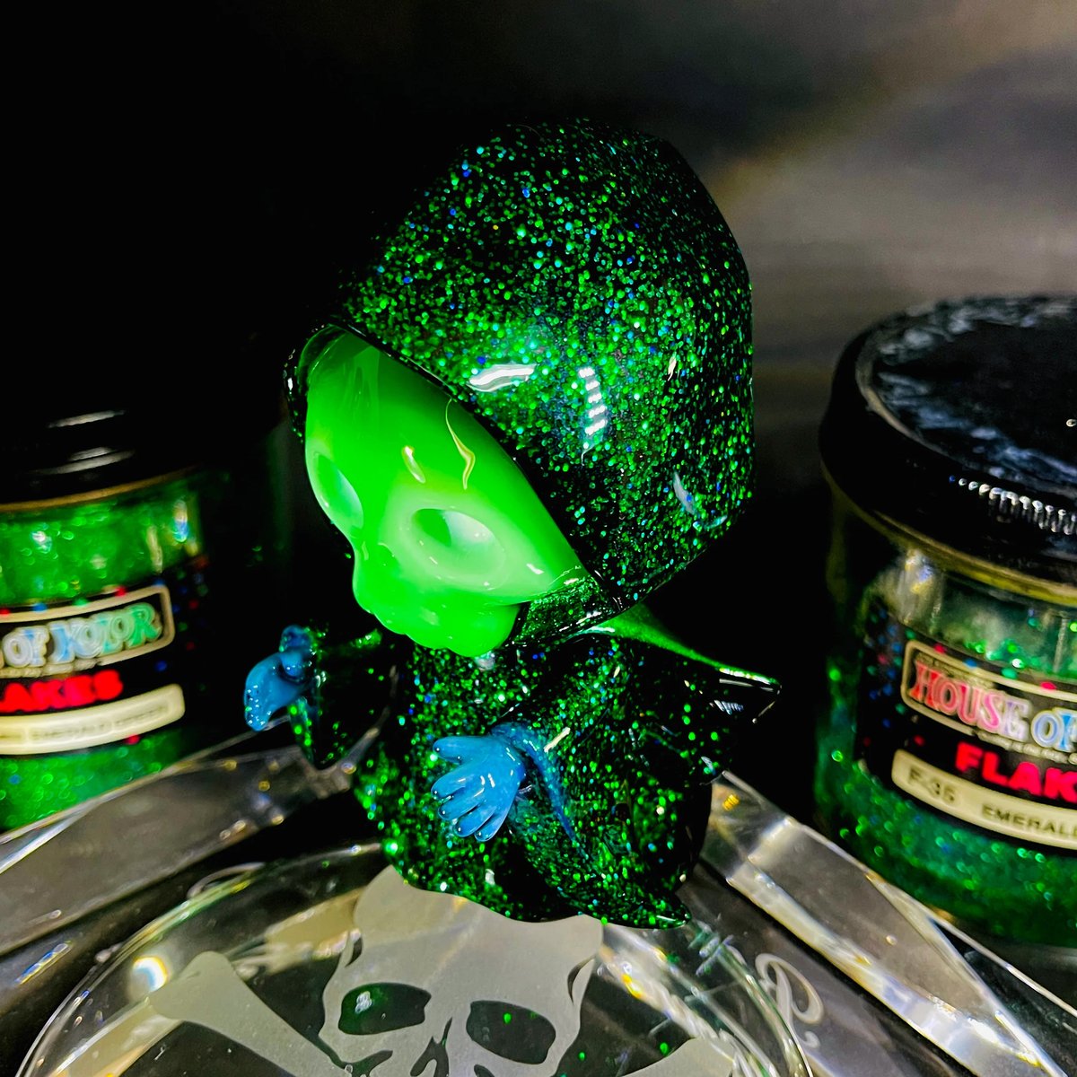 F35エメラルドグリーン ドクロちゃん ソフビ フィギュア骸骨髑髏頭蓋骨