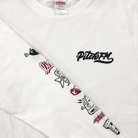 And Through Design × Pitch FMコラボロングTシャツ（ホワイト）