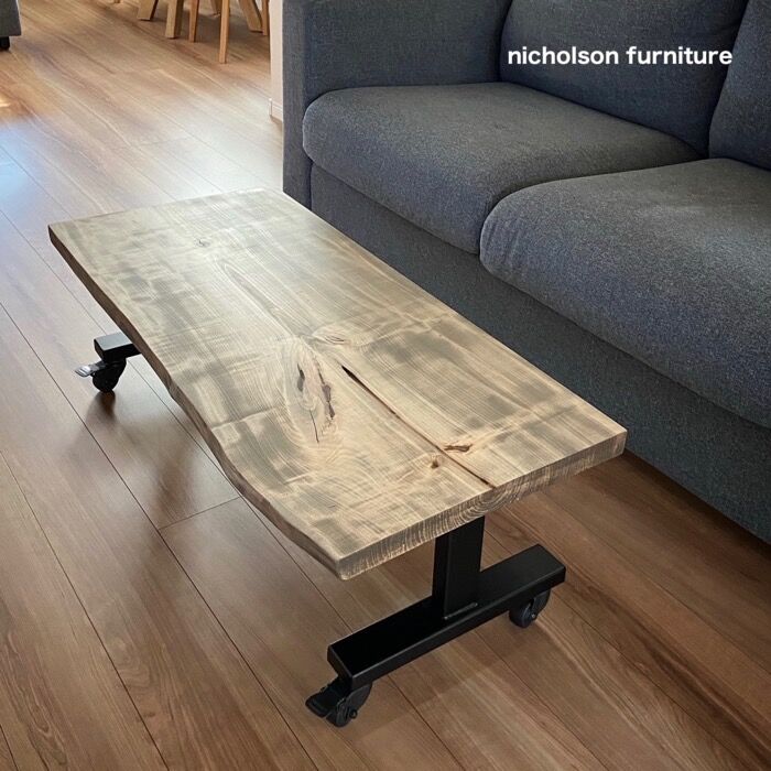 一枚板テーブル　栃　トチ　アイアン　ローテーブル　ソファーテーブル　別荘　民泊 楽天市場】一枚板 栃の通販