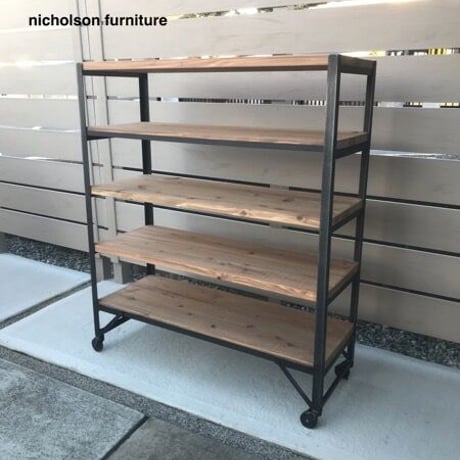 古材　作業台 陳列棚　キャスター付　テーブル脚　植物のディスプレイにも　店舗什器 古材 作業台 陳列棚 キャスター付 テーブル脚 植物の