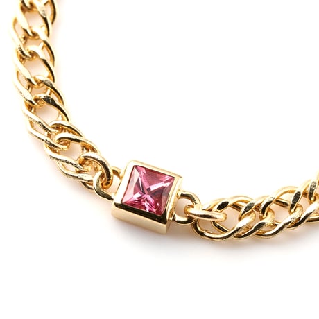 "Ultimate sophistication" Square Ayana Spinel Chain Ring K18YG