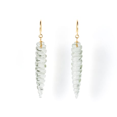 K18YG Green Quartz Pierced earrings