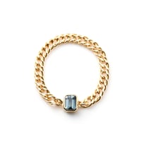 "Ultimate sophistication"Octagon Multi Sapphire Chain Ring K18YG