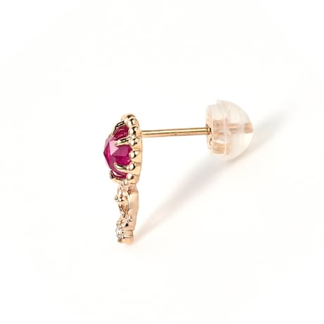 Ruby Pierced earrings K10YG