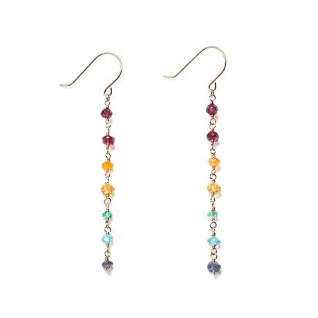 Rainbow Stones Pierced earrings