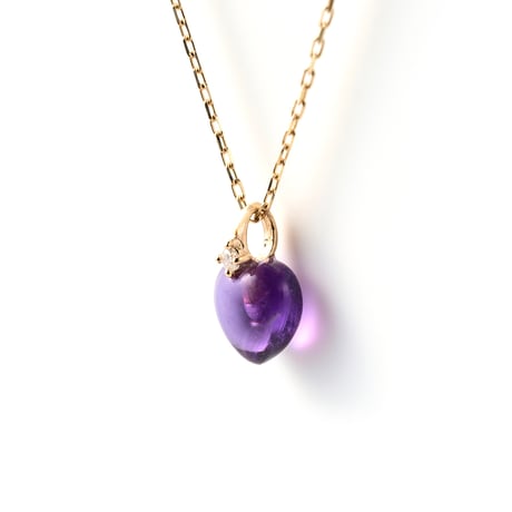 Heart Amethyst Necklace K10YG