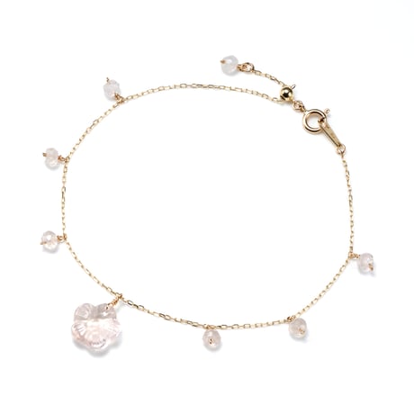 Pink Flower Bracelet K10YG