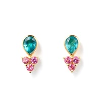 "Pink Sands Beach" Grandidierite Pierced earrings K18YG