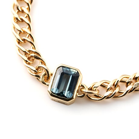 "Ultimate sophistication"Octagon Multi Sapphire Chain Ring K18YG