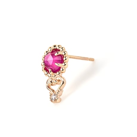 Ruby Pierced earrings K10YG