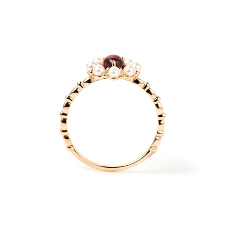 Heart Garnet Ring K10YG