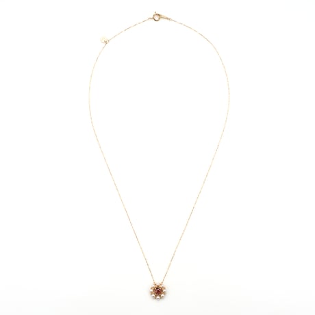 Heart Garnet Necklace K10YG