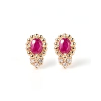 Ruby Pierced earrings K10YG