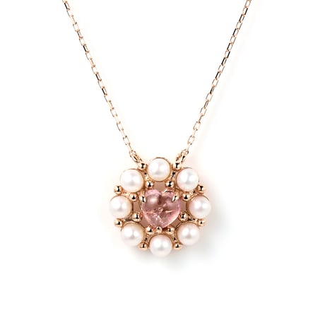 Heart Pink Tourmaline Necklace K10PG