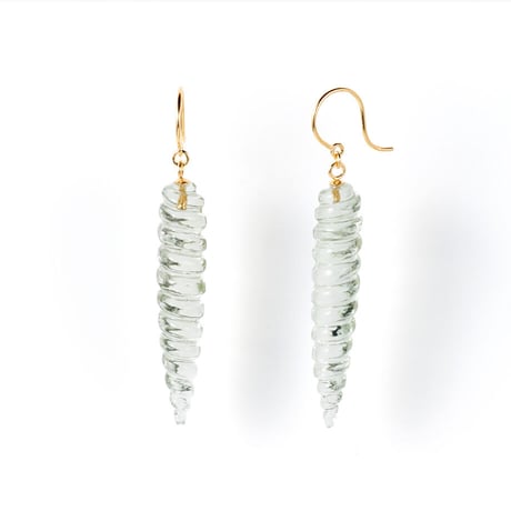 K18YG Green Quartz Pierced earrings