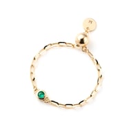 "Ultimate sophistication" Emerald Chain Ring K18YG