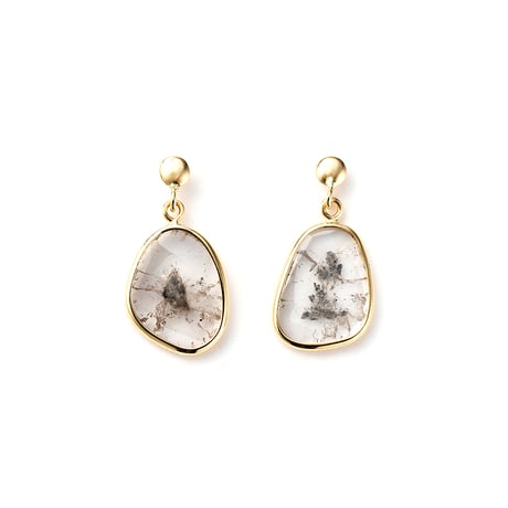 "INNATE BEAUTY" Slice Diamond Pierced earrings S K18YG