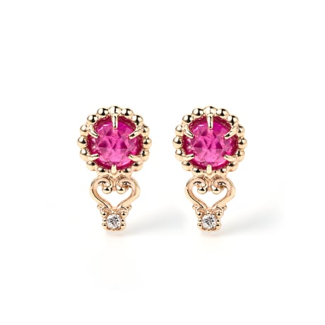 Ruby Pierced earrings K10YG