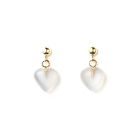Heart Moonstone Earrings K10YG