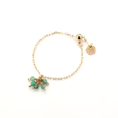 Emerald Chain Ring K10YG IR-105