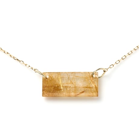 "Dappled Sunlight" Rutile Quartz Necklace K10YG