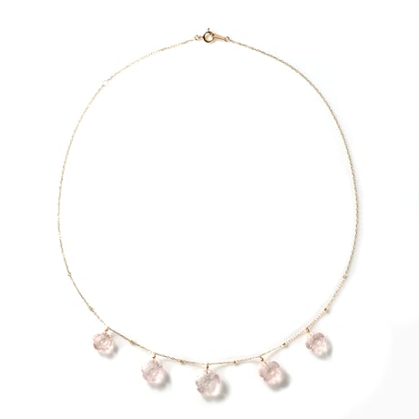 Pink  Flower Necklace K10YG