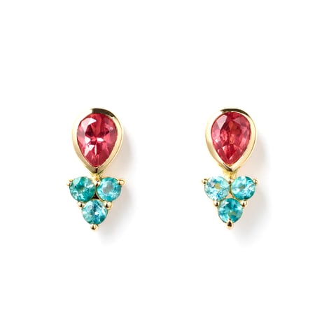 "Pink Sands Beach" Ayana Spinel Pierced earrings K18YG